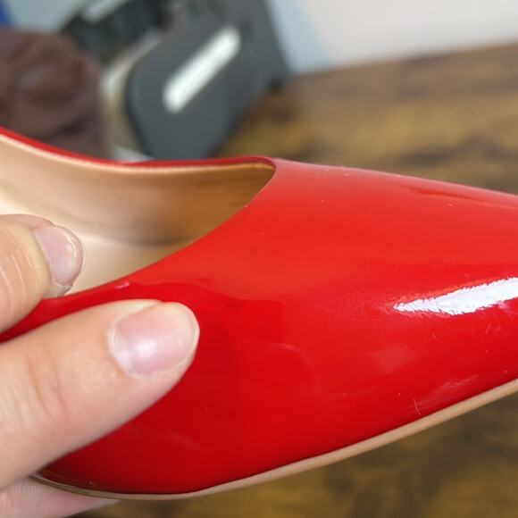 Kate Spade Red Vida Leather Pointed Toe Short Heels - Picture 14 of 14